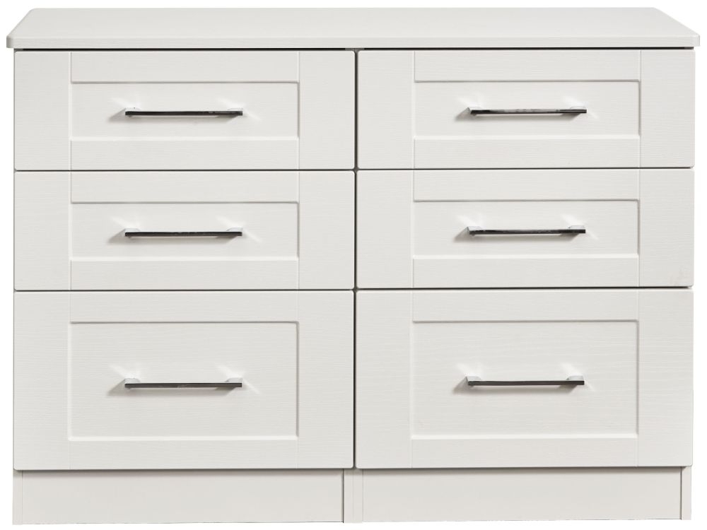 York White Ash 6 Drawer Midi Chest