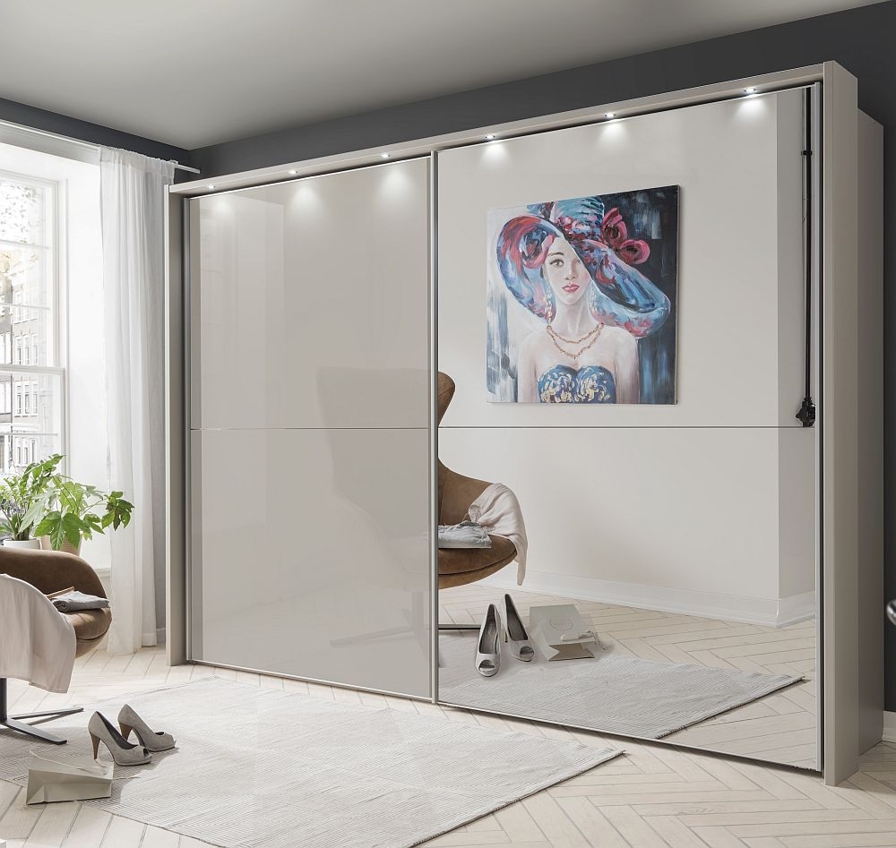 Wiemann Berlin Sliding Wardrobe With Glass And Crystal Mirror Front Panels