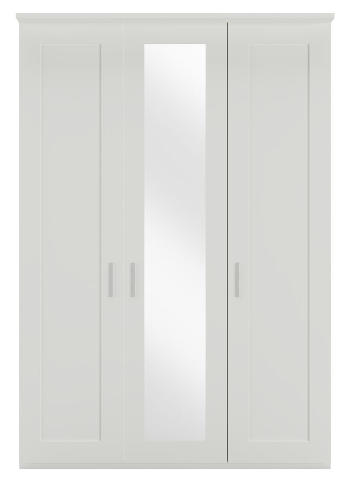 Wiemann Cambridge White 3 Door Wardrobe With 1 Mirror Front W 150cm