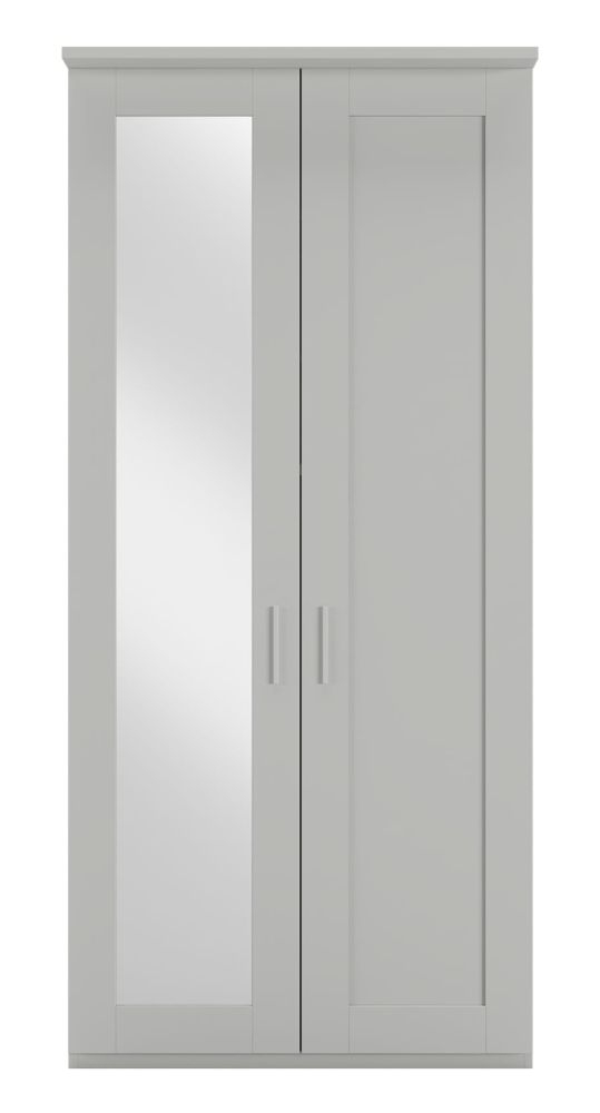 Wiemann Cambridge Champagne 2 Door Wardrobe With 1 Left Mirror Front W 100cm