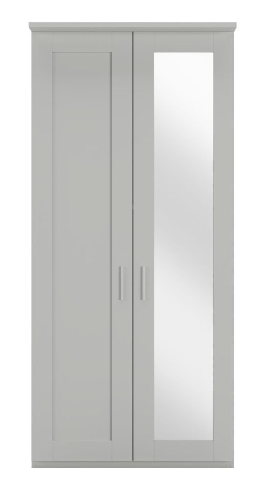 Wiemann Cambridge Champagne 2 Door Wardrobe With 1 Right Mirror Front W 100cm