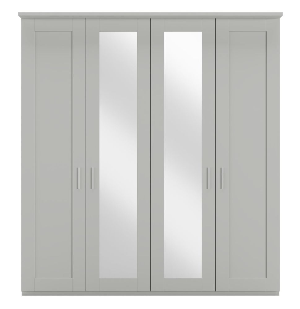 Wiemann Cambridge Champagne 4 Door Wardrobe With 2 Mirror Front W 200cm