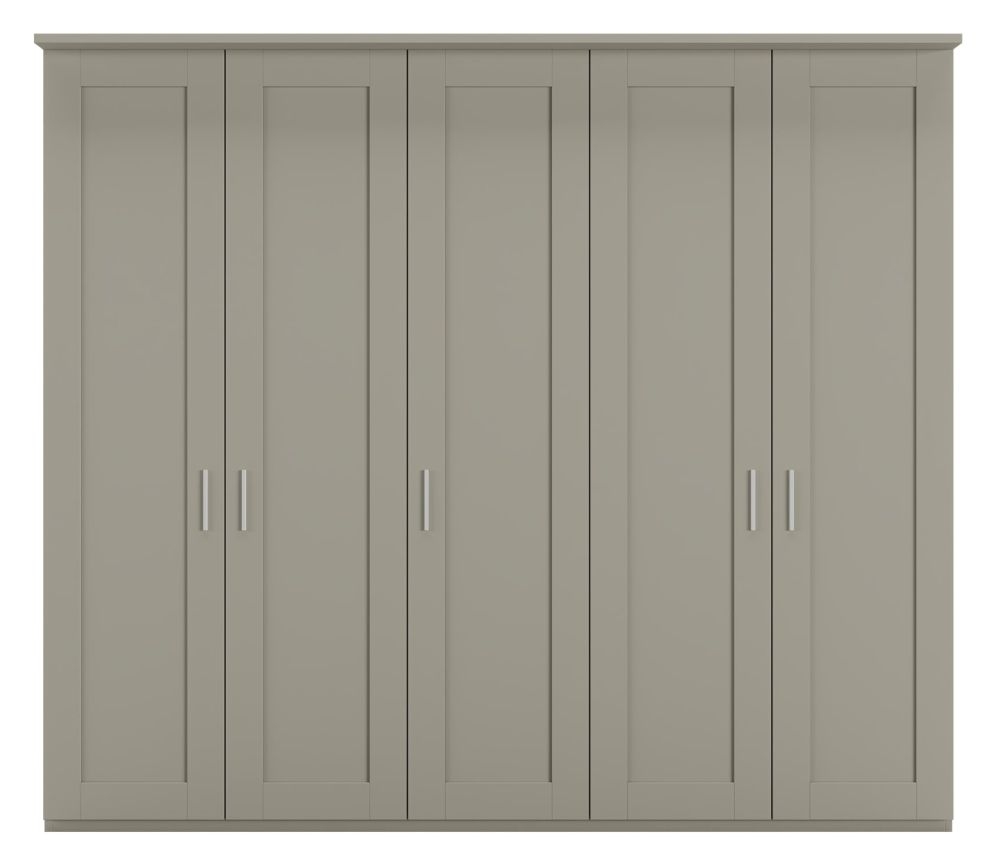 Wiemann Cambridge Pebble Grey 5 Door Wardrobe W 250cm