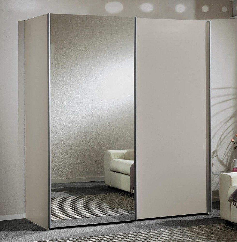 Wiemann Jura Champagne 2 Door Sliding Wardrobe With 1 Mirror Front 200cm