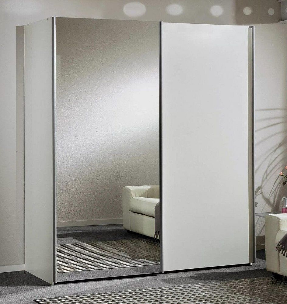 Wiemann Jura White 2 Door Sliding Wardrobe With 1 Mirror Front 200cm