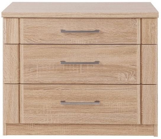 Wiemann Luxor 34 3 Drawer Bedside Cabinet In Rustic Oak W 40cm