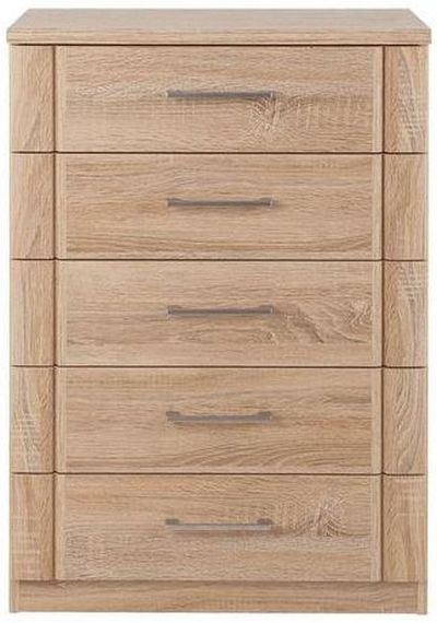 Wiemann Luxor 34 5 Drawer Chest In Rustic Oak