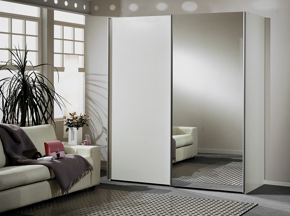 Wiemann Miami 2 Door Mirror Wardrobe In White W 200cm