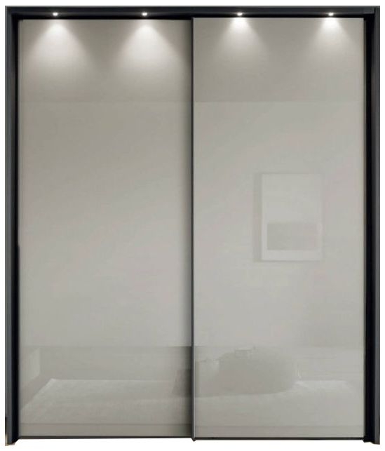 Wiemann Nizza White 2 Door Champagne Glass Sliding Wardrobe 150cm