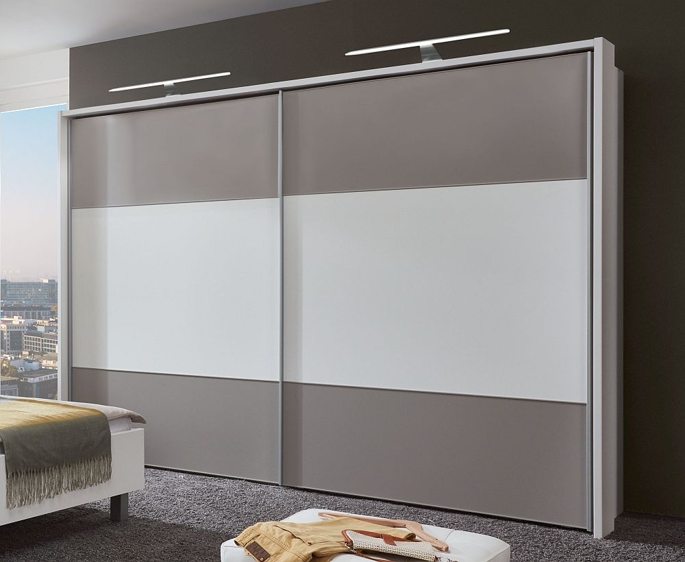 Wiemann Portland 2 Door Sliding Wardrobe In White And Pebble Grey W 300cm