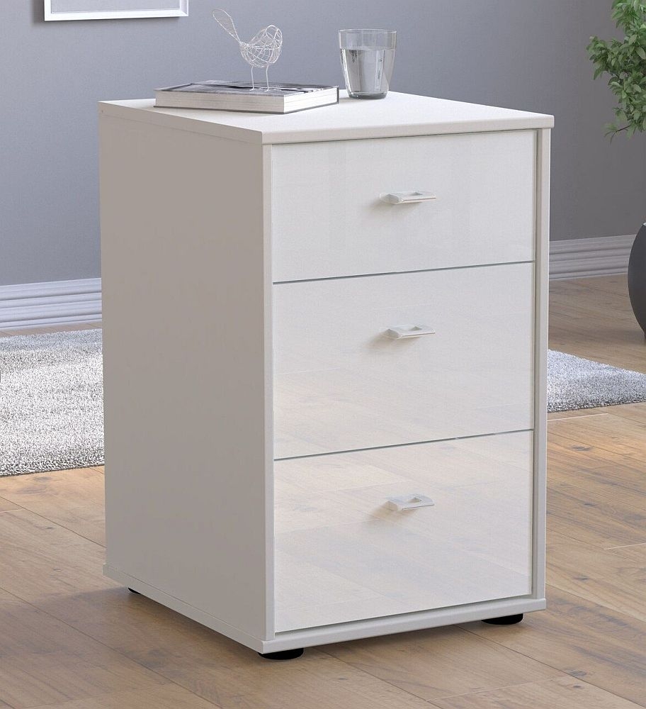 Wiemann Rialto White Bedside Cabinet 3 Drawer