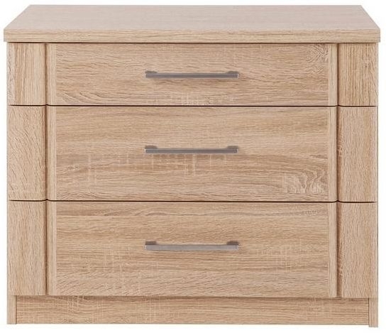 Wiemann Luxor 3 Drawer Bedside Cabinet In Rustic Oak W 60cm Clearance Fss13502