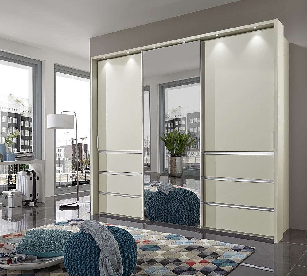 Wiemann Vip Malibu 3 Door Combi Sliding Wardrobe In Champagne W 250cm