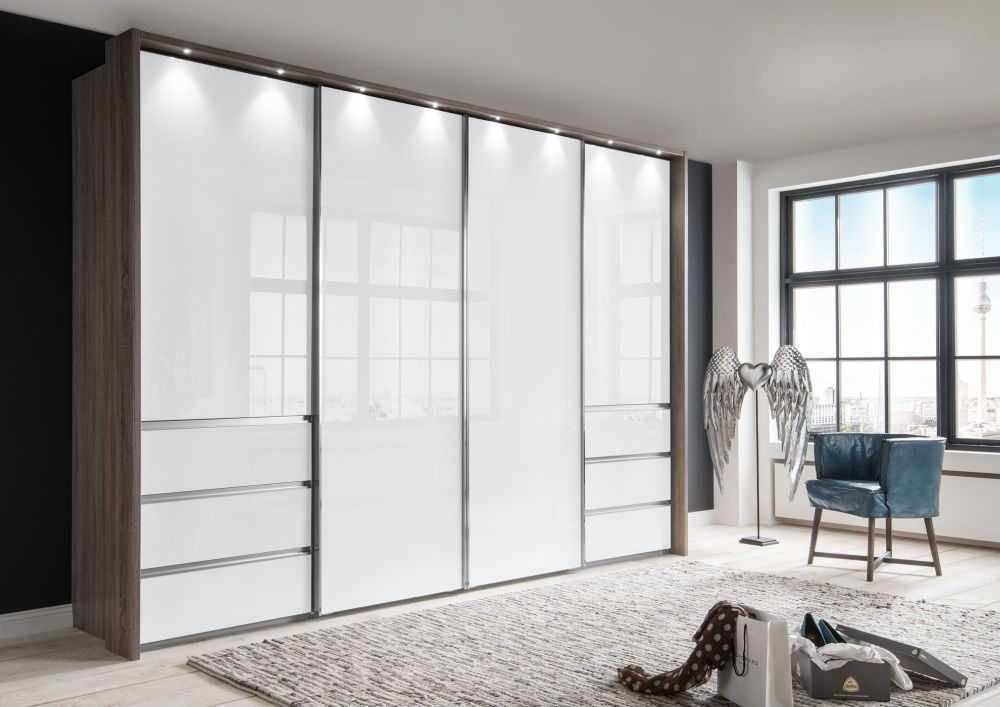 Wiemann Vip Malibu Sliding Wardrobe With White Glass Front