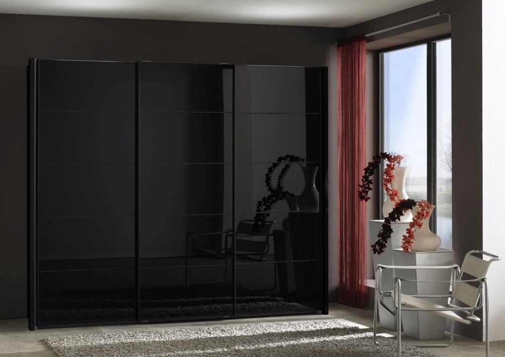 Wiemann Vip Westside Sliding Wardrobe With Black Glass Front