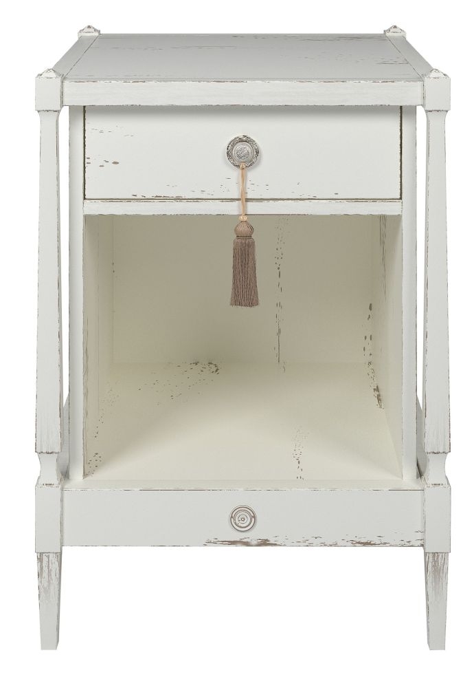 Willis And Gambier Atelier Distressed White Bedside Cabinet