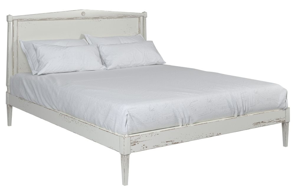 Willis And Gambier Atelier Aged White Painted Low Footend Bedstead