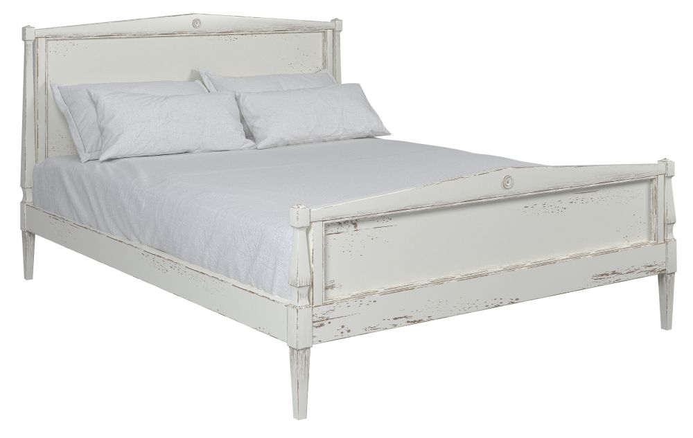 Willis And Gambier Atelier Aged White Painted High Footend Bedstead