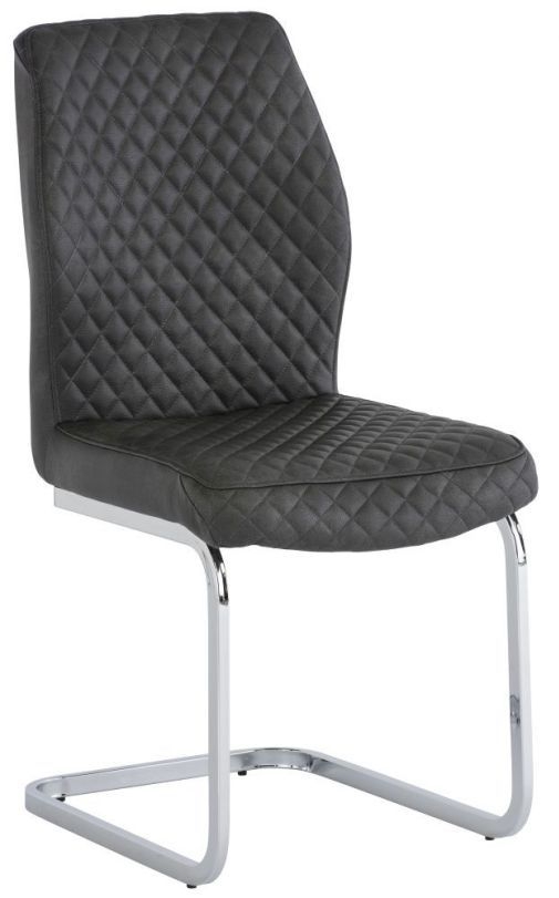 Capri Grey Fabric Dining Chair With Chrome Base Sold In Pairs