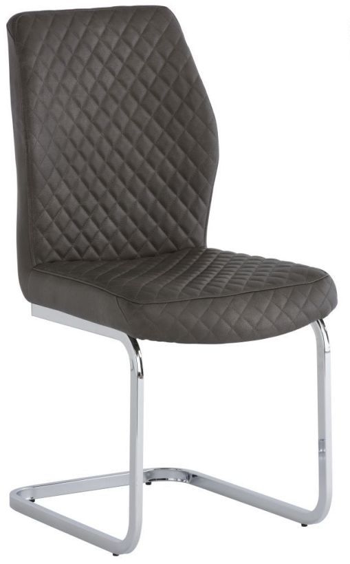Capri Taupe Fabric Dining Chair With Chrome Base Sold In Pairs
