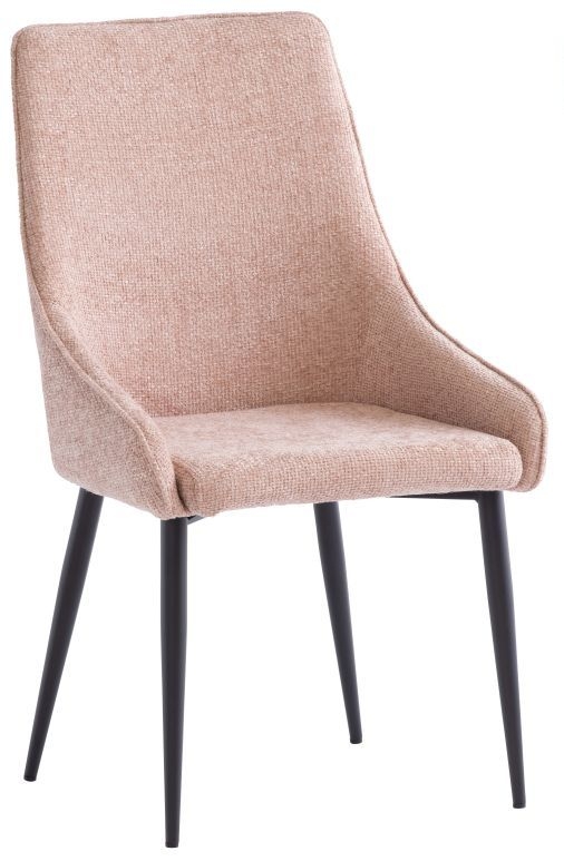 Charlotte Flamingo Fabric Dining Chair With Black Powder Coated Legs Sold In Pairs