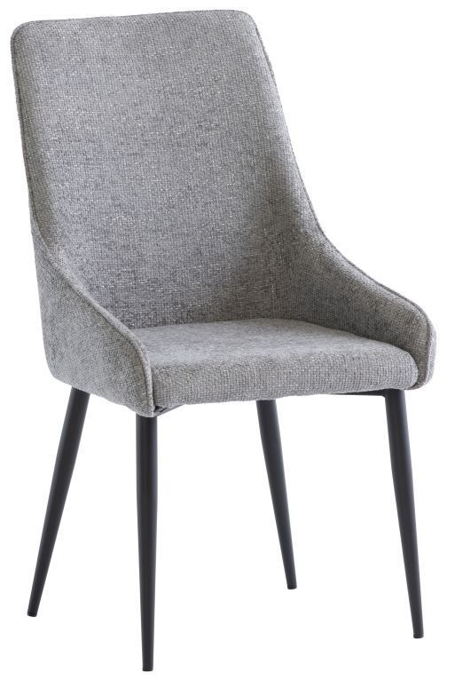 Charlotte Ash Fabric Dining Chair With Black Powder Coated Legs Sold In Pairs