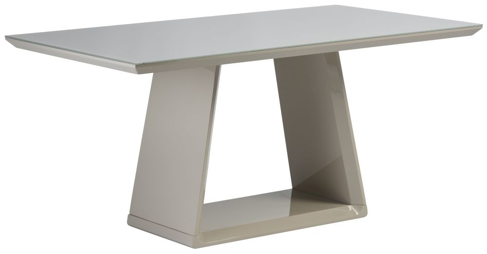 Lucca Latte Glass Top 160cm Dining Table
