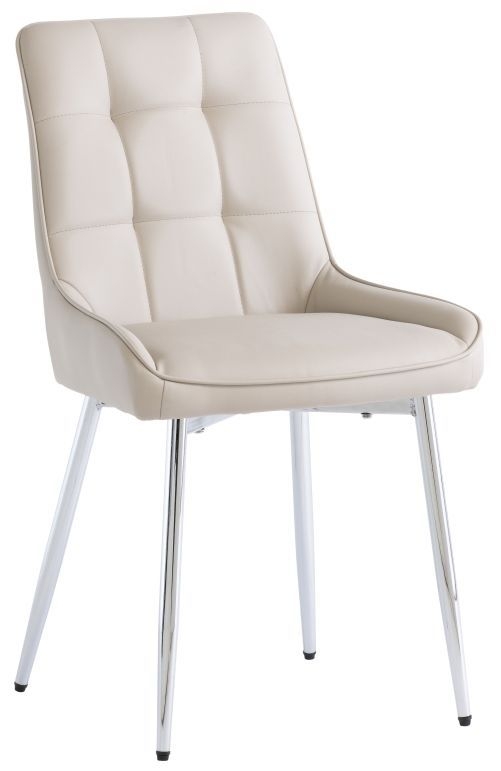 Archer Stone Faux Leather Dining Chair With Chrome Legs Sold In Pairs