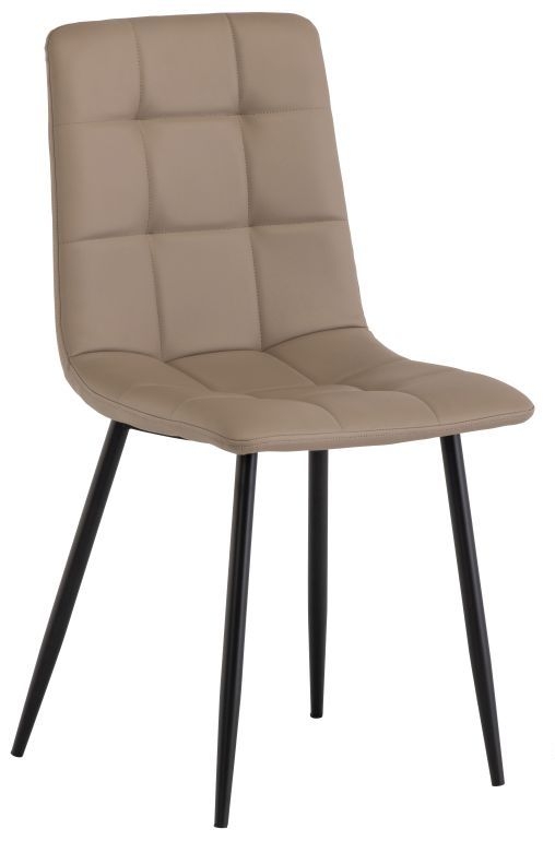 Manhattan Taupe Faux Leather Dining Chair With Grey Powder Coated Legs Sold In Pairs