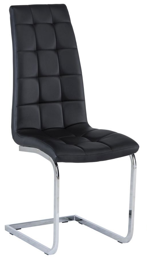 Moreno Black Faux Leather Dining Chair With Chrome Legs Sold In Pairs