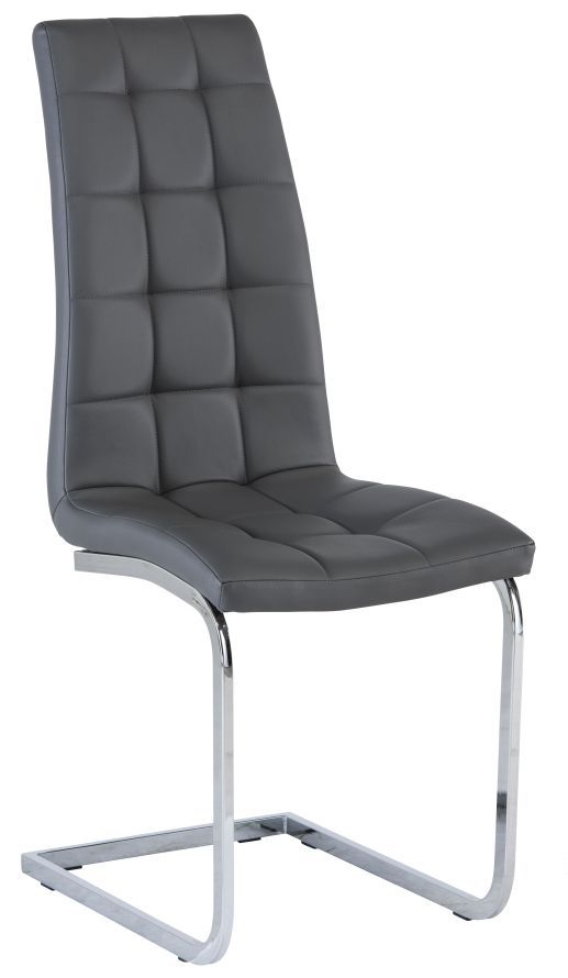 Moreno Grey Faux Leather Dining Chair With Chrome Legs Sold In Pairs