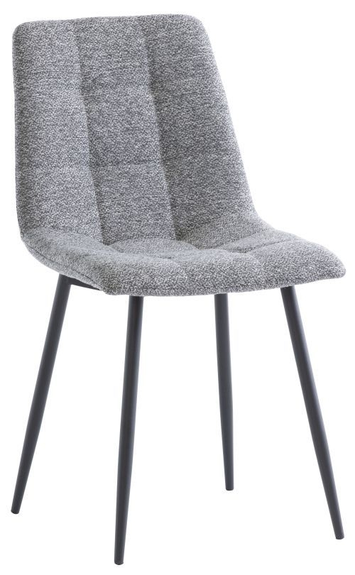 Esme Dark Grey Fabric Dining Chair With Black Powder Coated Legs Sold In Pairs