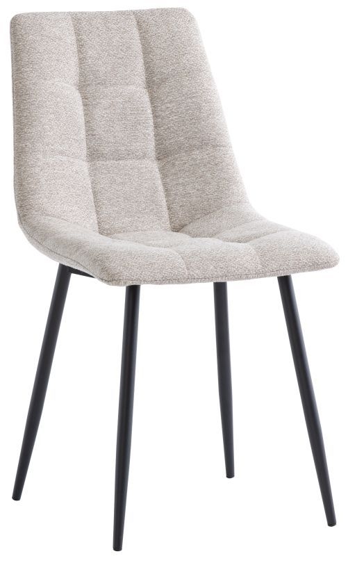 Esme Linen Fabric Dining Chair With Black Powder Coated Legs Sold In Pairs