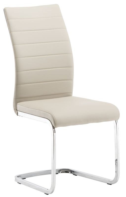 Jasper Stone Faux Leather Dining Chair With Chrome Cantilever Base Sold In Pairs