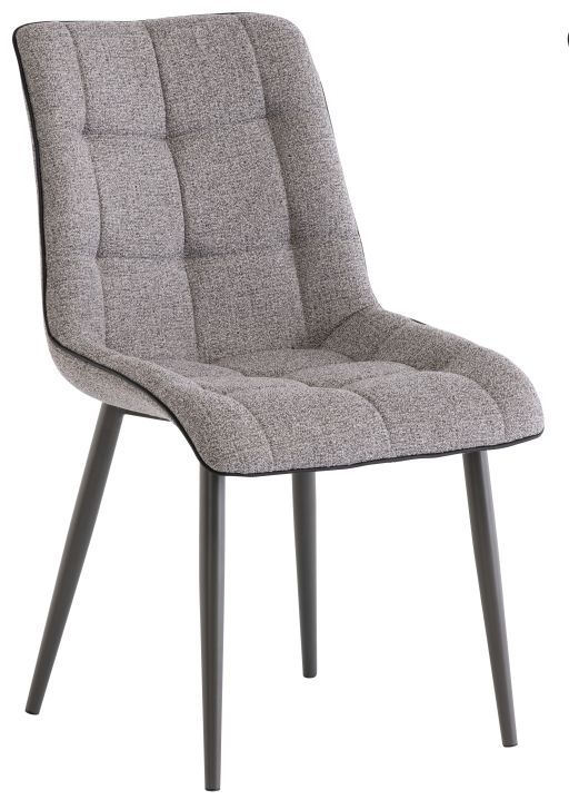 Picasso Grey Fabric Dining Chair With Grey Powder Coated Legs Sold In Pairs