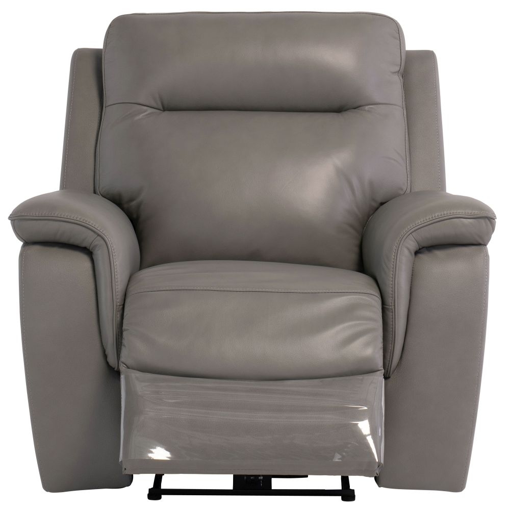 Havana Grey Leather Electric Recliner Armchair