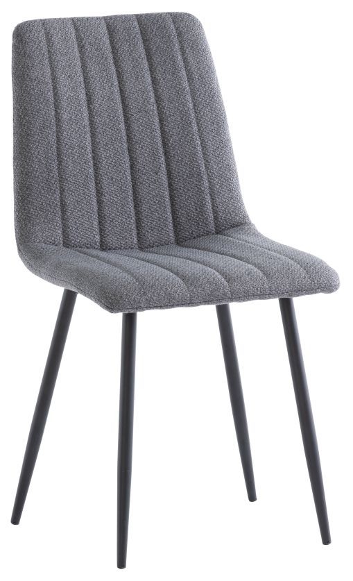 Lara Grey Fabric Dining Chair With Black Powder Coated Legs Sold In Pairs