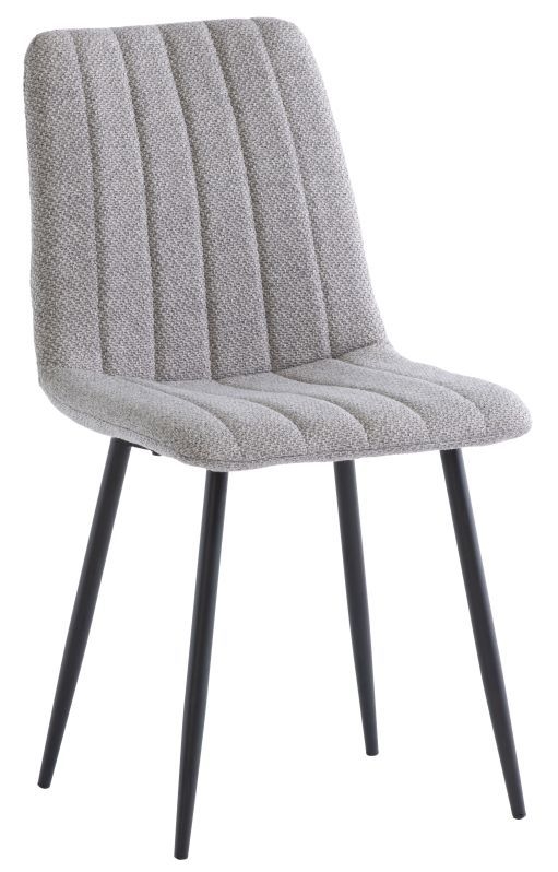 Lara Silver Fabric Dining Chair With Black Powder Coated Legs Sold In Pairs