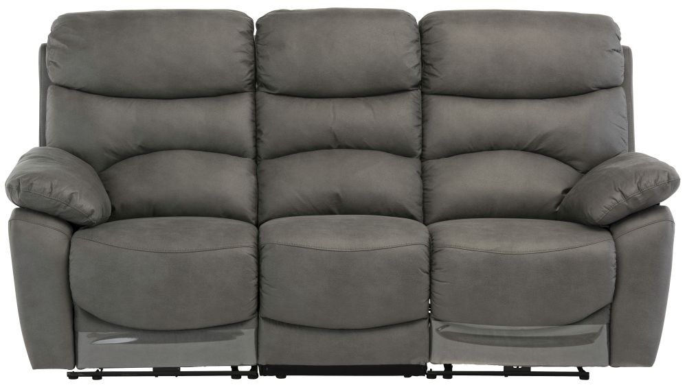 Layla Grey Fabric 3 Seater Electric Recliner Sofa