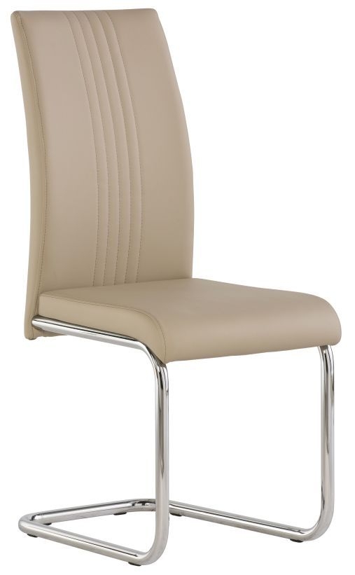 Monaco Stone Faux Leather Dining Chair With Chrome Base Sold In Pairs