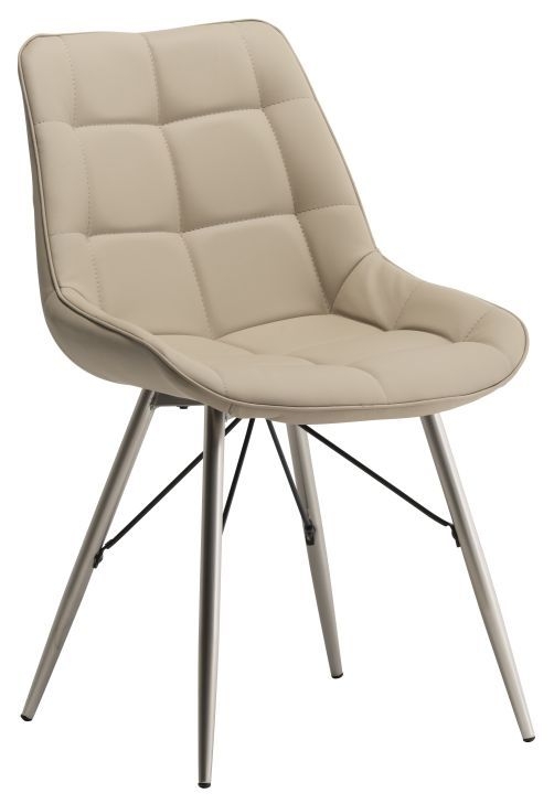 Nova Stone Faux Leather Dining Chair With Chrome Base Sold In Pairs