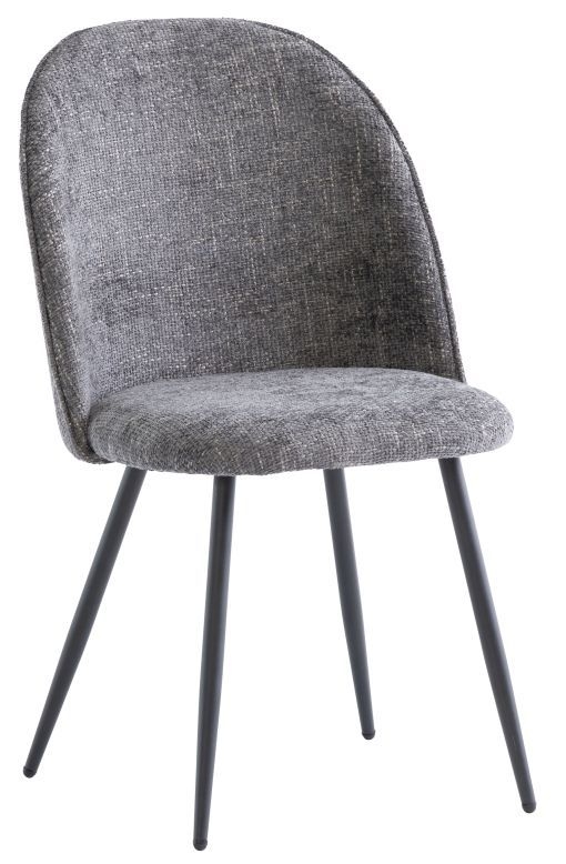 Ramona Graphite Fabric Dining Chair With Black Powder Coated Legs Sold In Pairs