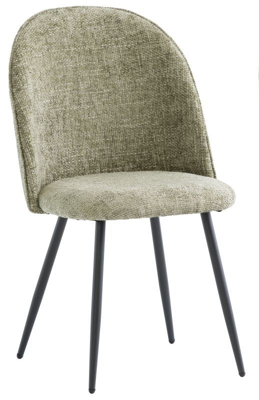 Ramona Olive Fabric Dining Chair With Black Powder Coated Legs Sold In Pairs