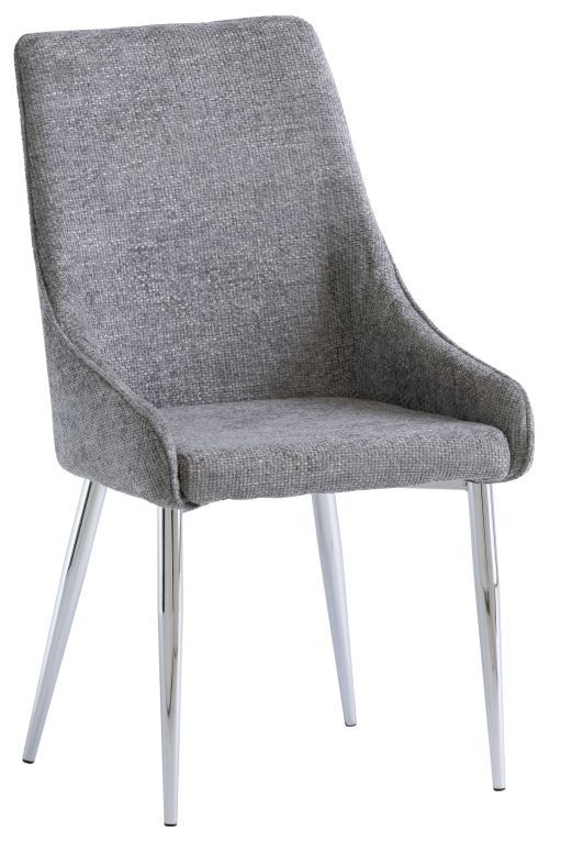 Rhone Ash Fabric Dining Chair With Chrome Base Sold In Pairs