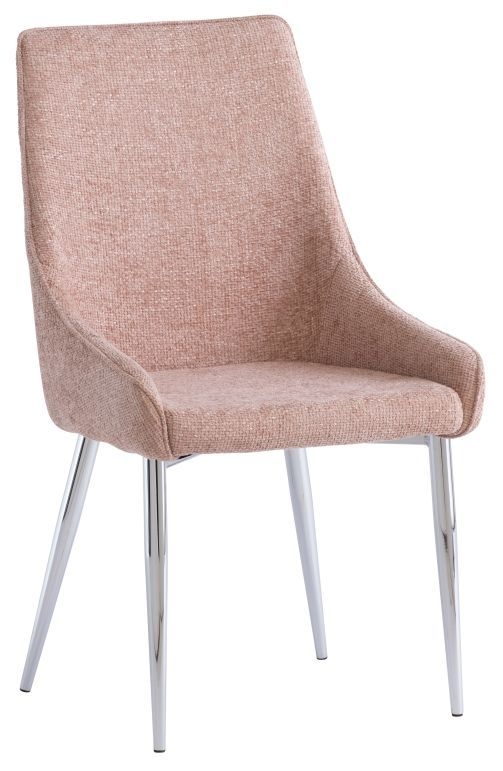 Rhone Flamingo Fabric Dining Chair With Chrome Base Sold In Pairs