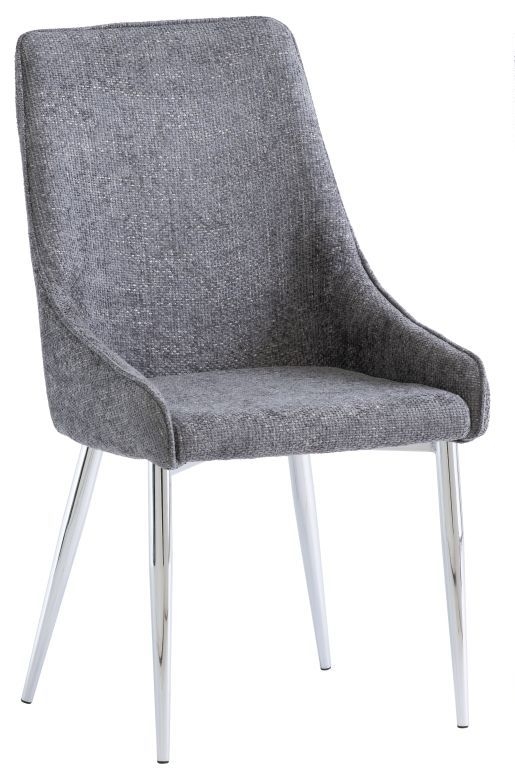 Rhone Graphite Fabric Dining Chair With Chrome Base Sold In Pairs