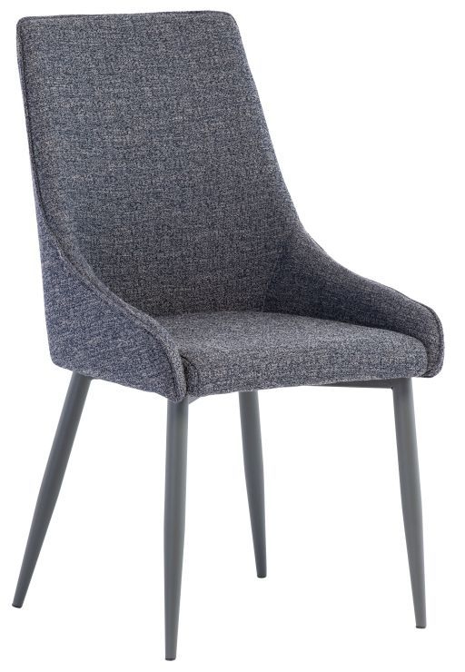 Rimini Blue Fabric Dining Chair With Grey Powder Coated Legs Sold In Pairs