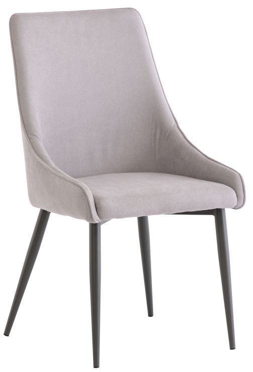 Rimini Grey Fabric Dining Chair With Grey Powder Coated Legs Sold In Pairs