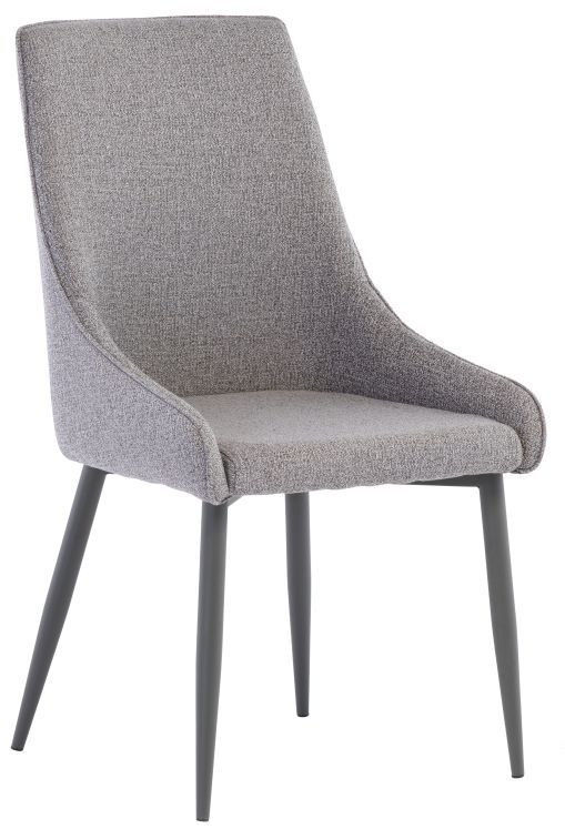 Rimini Mineral Grey Fabric Dining Chair With Grey Powder Coated Legs Sold In Pairs