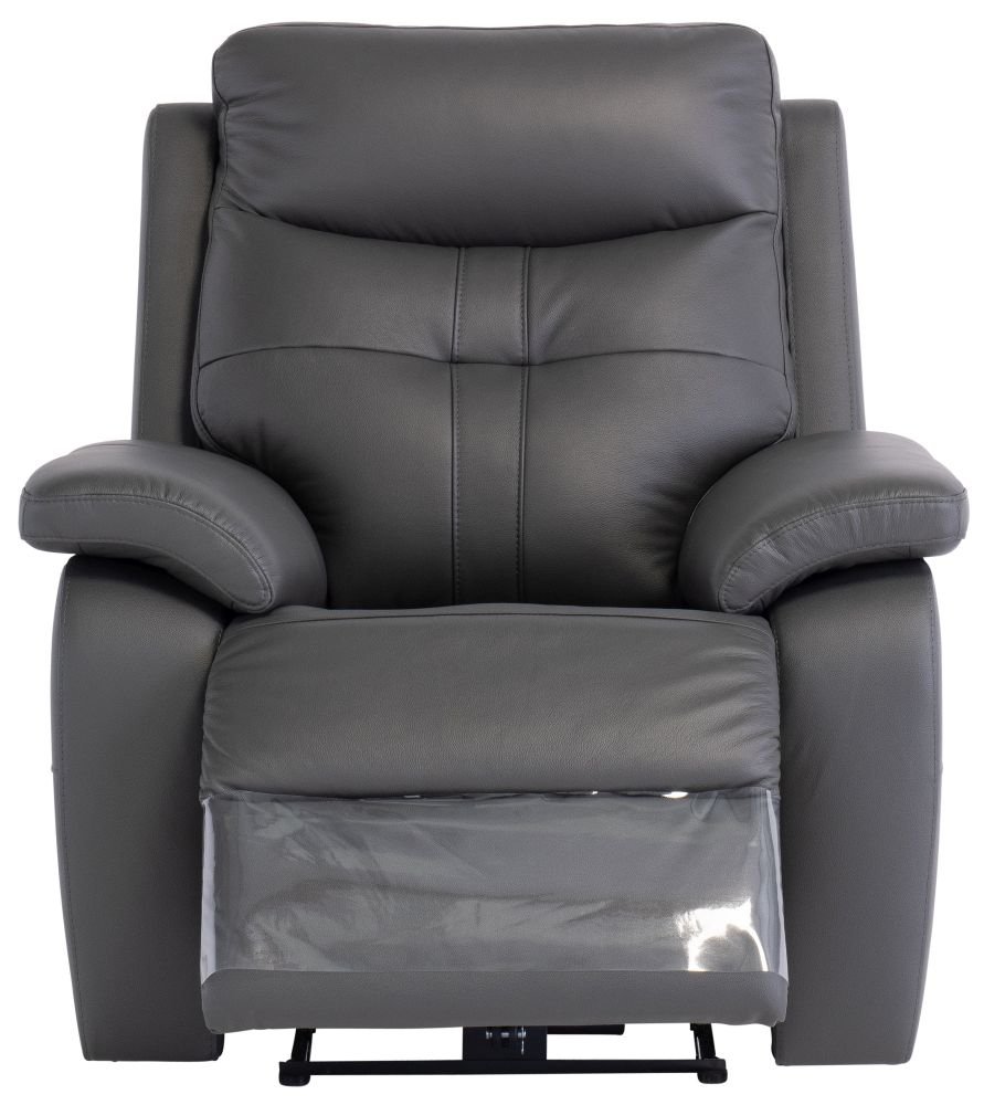 Sophia Charcoal Leather Electric Recliner Armchair